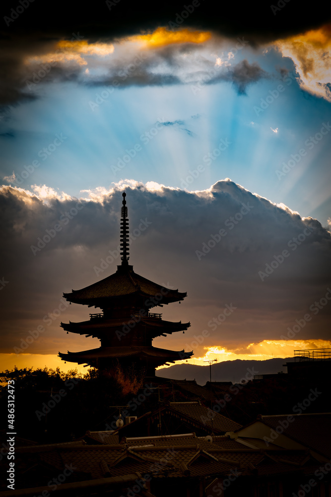 Sunset Behind the Pagoda Sunset Behind the Pagoda