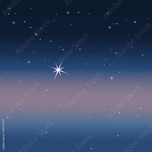 Morning star. The sky before sunrise.