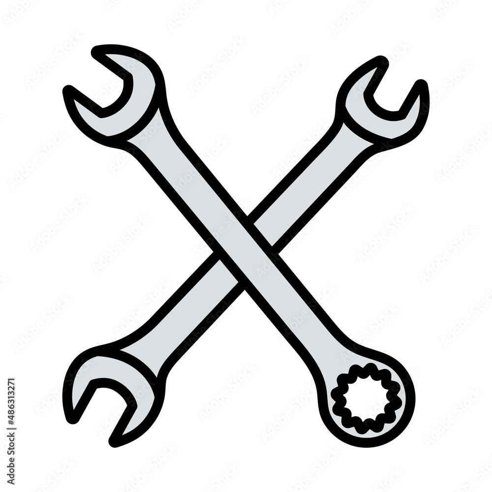 Crossed Wrench Icon Stock Vector Adobe Stock