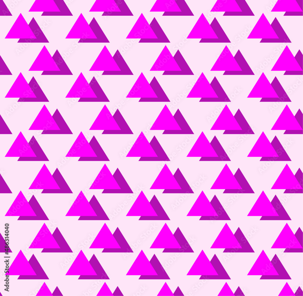 Pattern with colored triangles on a pink background. Pattern with colored triangles on a pink background.