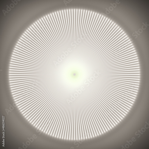 White spiritual sun with 168 rays black and white 3D illustration