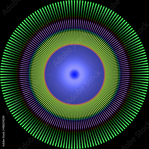 Mental Sun. 3D illustration of the sun with 168 rays