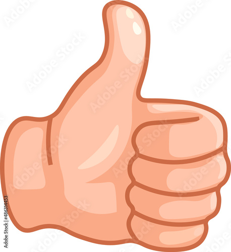 Emoji like. Thumb up vector graphics.