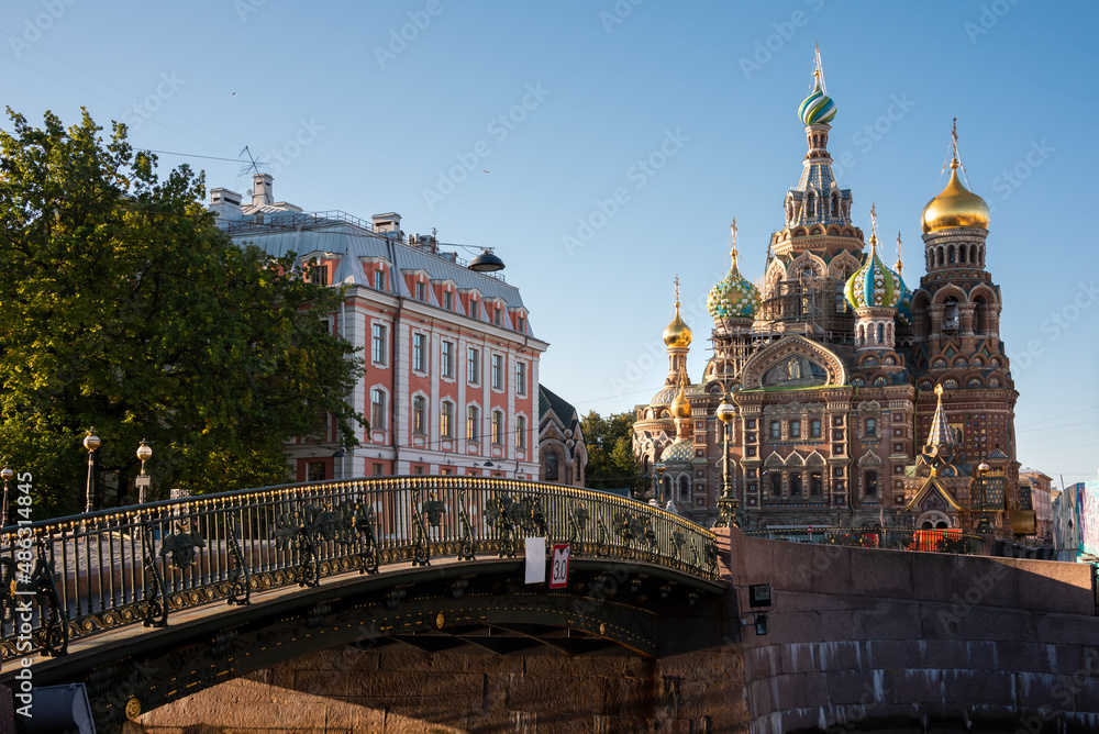 St. Petersburg, Russia. City view with famous landmark church Saviour on the Spilled Blood