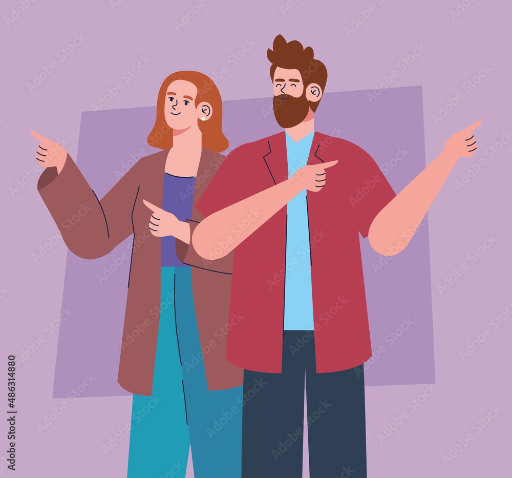 Fototapeta premium people pointing with their hands