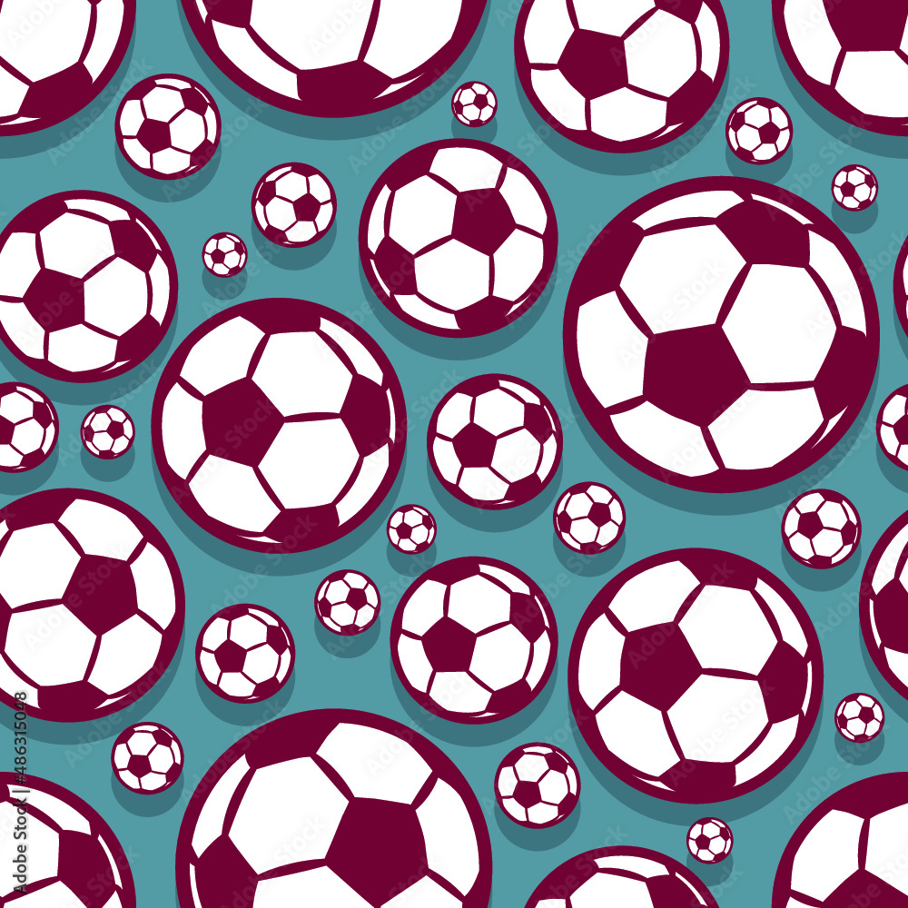 Soccer ball football seamless pattern design vector illustration