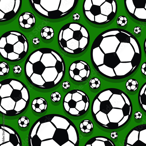 Seamless pattern with football soccer ball vector digital paper design