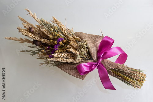 A small bouquet, as a compliment. Holiday. Close up