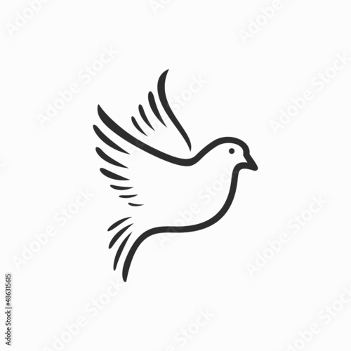 flying dove bird luxury logo