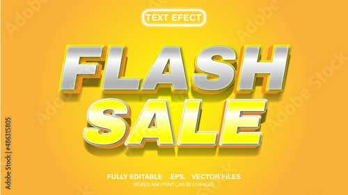 3d editable text effect flash sale theme premium vector