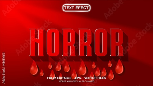 3d editable text effect horror theme premium vector