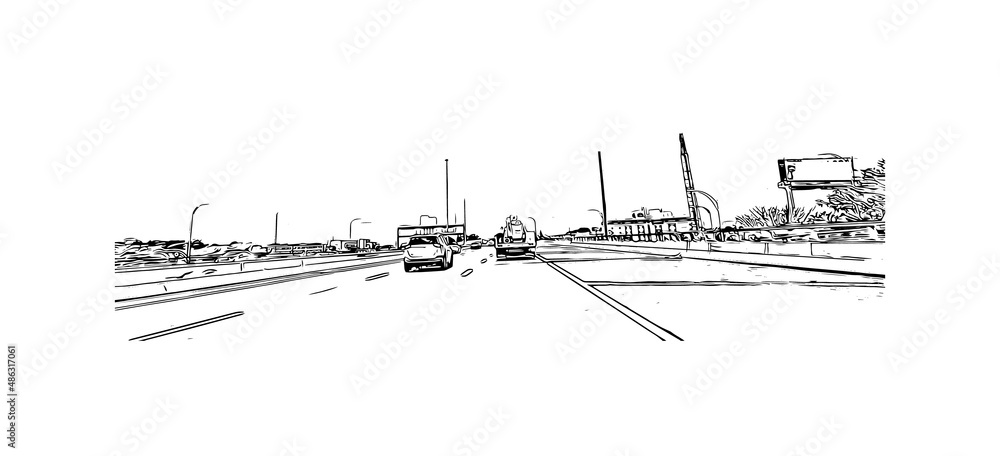 Building view with landmark of Medford is the
city in Oregon. Hand drawn sketch illustration in vector. Building view with landmark of Medford is the
city in Oregon. Hand drawn sketch illustration in vector.