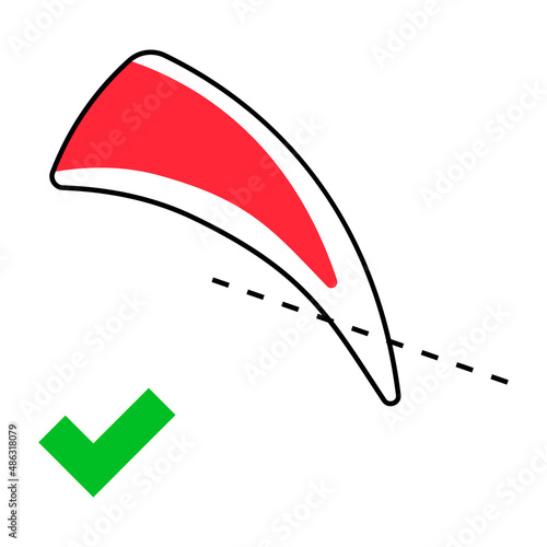 Dog nail trimming guide colorful icon. Pet claws cutting instruction with cut line