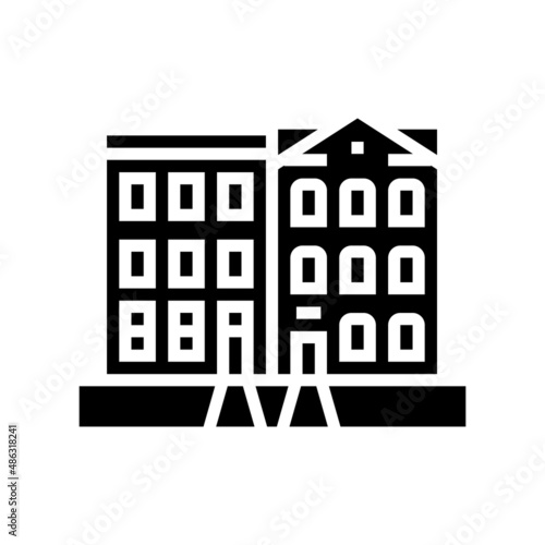 townhome house glyph icon vector. townhome house sign. isolated contour symbol black illustration