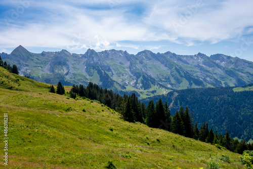 Mountain landscape in The Grand-Bornand, France