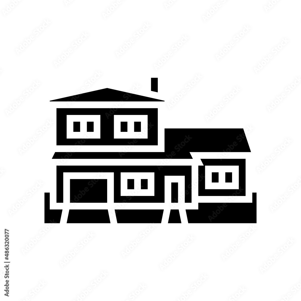 split-level house glyph icon vector. split-level house sign. isolated contour symbol black illustration split-level house glyph icon vector. split-level house sign. isolated contour symbol black illustration