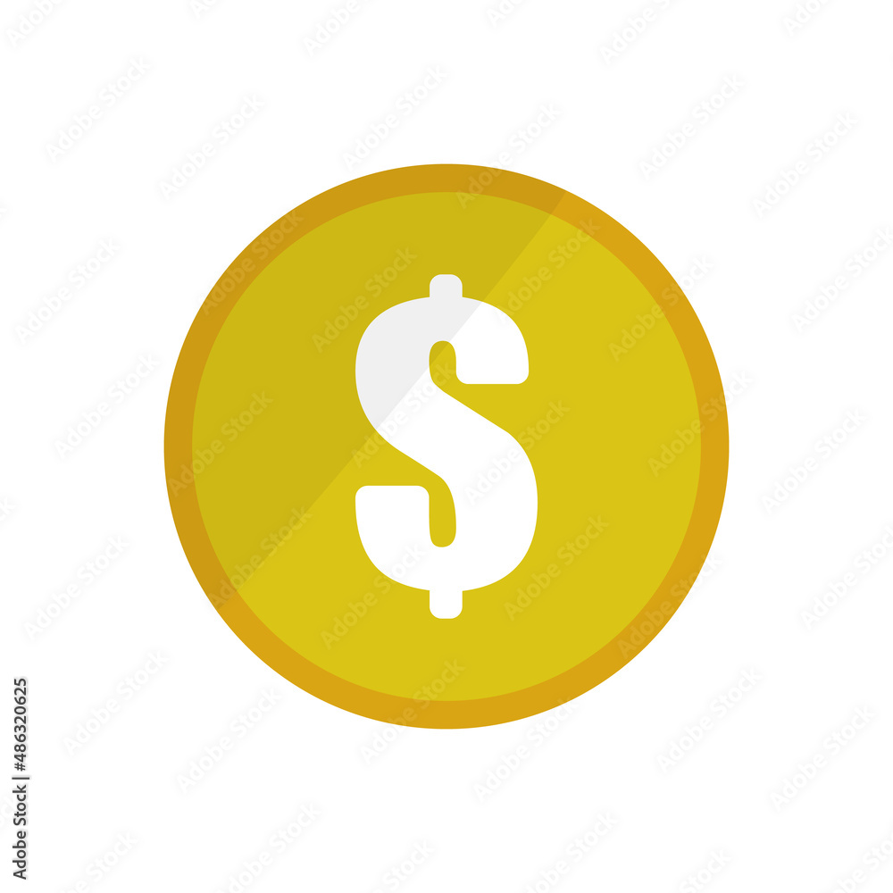 Coin icon for dollars. Payment and savings. American currency. Vectors. Coin icon for dollars. Payment and savings. American currency. Vectors.