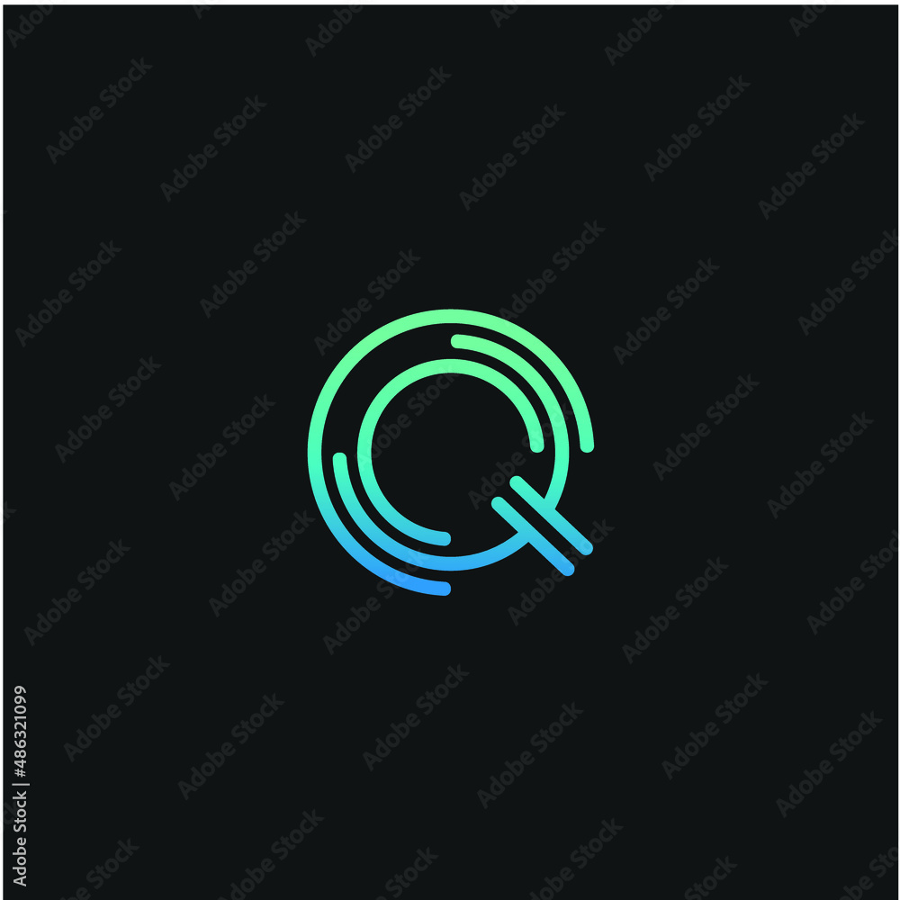 Monogram Letter Q Logo Design Modern, Icon Technology Abstract Monogram Letter Q Logo Design Modern, Icon Technology Abstract