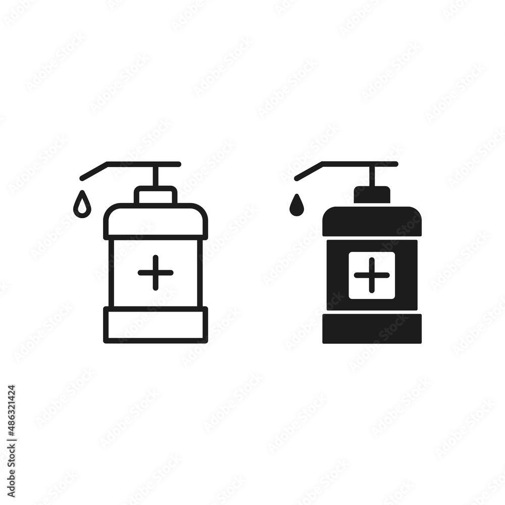 Hand sanitizer icon. Vector symbol isolated on white background