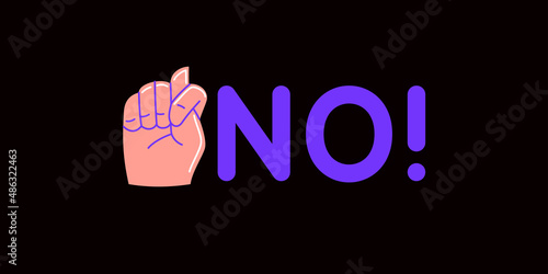 The hand gesture shows a fig. The human hand. Modern fashionable youth graphics. Vector illustration in cartoon style.