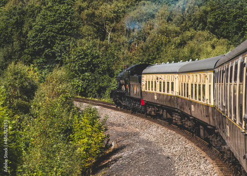 Dartmouth to Paignton GWR steam train in Devon, England.