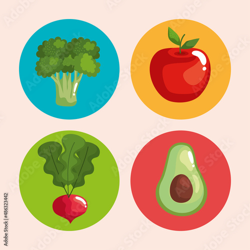 healthy food four vegetables