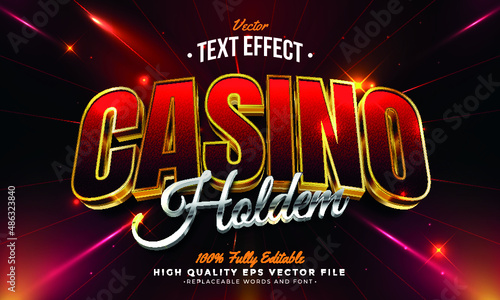 Editable modern text effect vector files - Casino royal neon party 3d