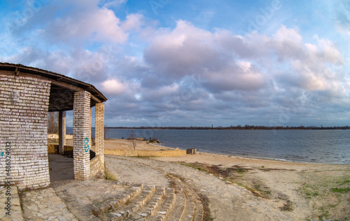 Landscapes of the city of Kherson, sunrises and sunsets on the banks of the Dnieper River