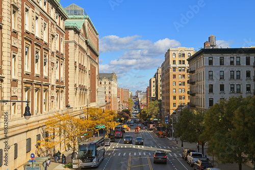 Tenth Avenue, known as Amsterdam Avenue, north-south thoroughfare on West Side of Manhattan in New York City