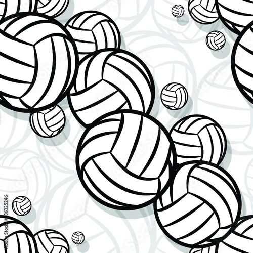 Volleyball balls seamless pattern design vector illustration