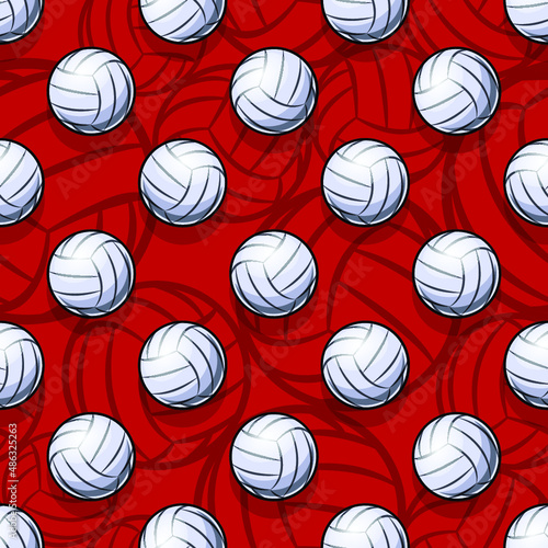 Seamless pattern with volleyball balls vector digital paper design © Artoholics