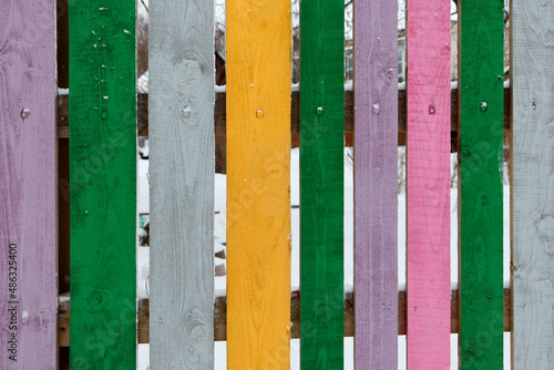 colorful painted wooden fence background