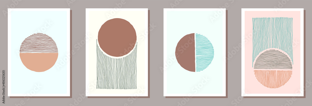 Fototapeta premium Hand drawn elegant posters vector collection.
