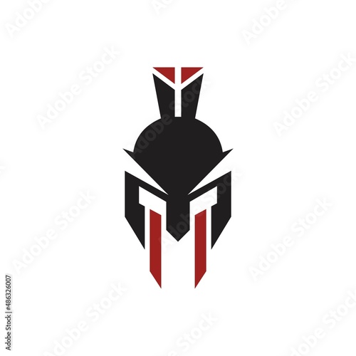 Head spartan vector logo design concept