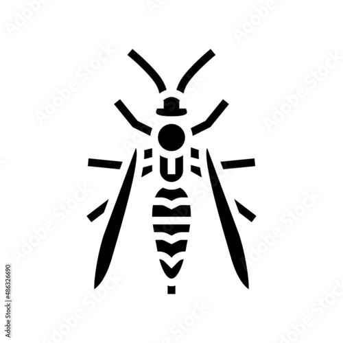 wasp insect glyph icon vector. wasp insect sign. isolated contour symbol black illustration