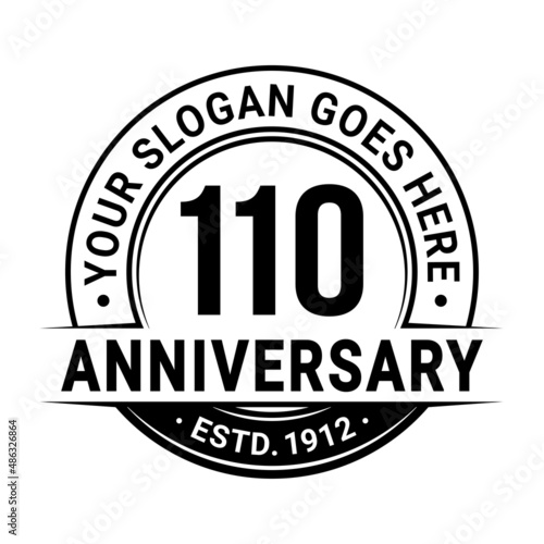 110 years anniversary logo design template. Vector illustration.