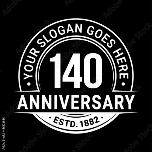 140 years anniversary logo design template. Vector illustration.