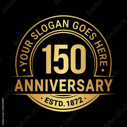 150 years anniversary logo design template. Vector illustration.