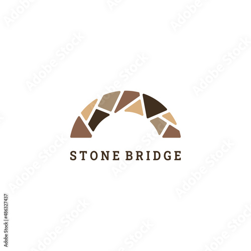 stone bridge logo vector design