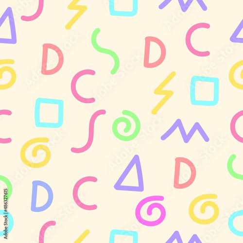 Background seamless pattern vector with cute memphis Free Vector
