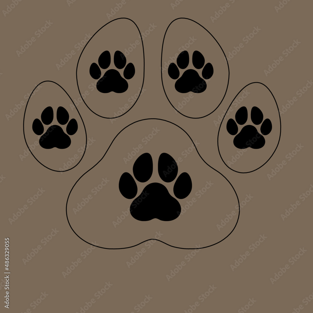 Fototapeta premium Pawn dog cute design for presentations, banners and prints