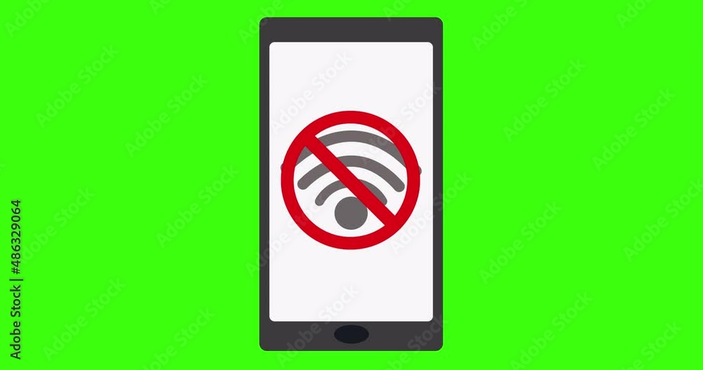 Mobile phone not receiving any wifi signal.The screen is showing the wifi icon not functioning. Connection problem 4K video, 2D animation . Green screen chroma key. Mobile phone not receiving any wifi signal.The screen is showing the wifi icon not functioning. Connection problem 4K video, 2D animation . Green screen chroma key.