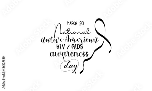 National native American HIV AIDS awareness day. Health awareness concept vector template for banner, card, poster, background.