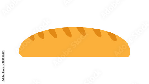 loaf on a white plate with a crust from the oven. vector illustration. drawing for a bakery, cafe, restaurant. illustration with food, vegan food