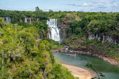Brazil  the famous falls of Igua  u  Iguazu  seen from the Brazilian side.