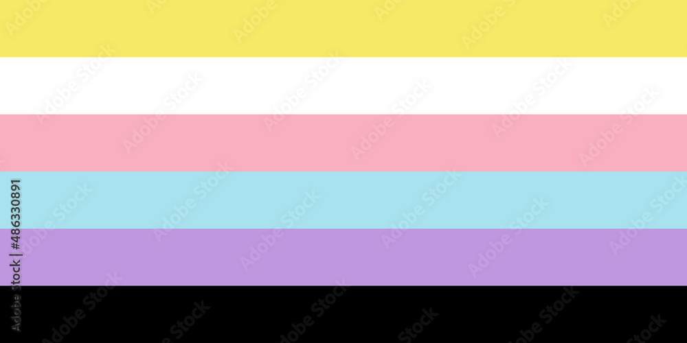 Bigender flag design with six horizontal stripes. One of the multiple designs of the bigender flag Bigender flag design with six horizontal stripes. One of the multiple designs of the bigender flag