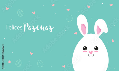 felices pascuas marco con conejo