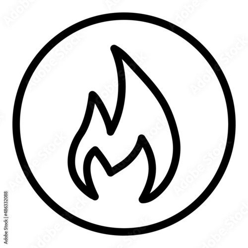 Fire Flame Flat Icon Isolated On White Background