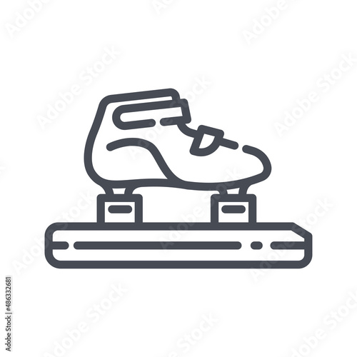 short track and speed skating equipment line icon isolated on transparent background. photo