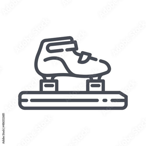 short track and speed skating equipment line icon isolated on transparent background.